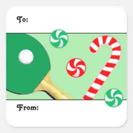 Tags für Tischtennis-Feiertage Quadratischer Aufkleber