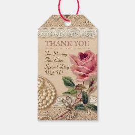Tags für Vintage Rose Hochzeit / Dusche Geschenkanhänger