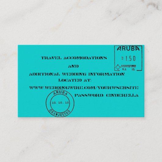 Tags Hochzeitsbeilagen Begleitkarte (Vorderseite)