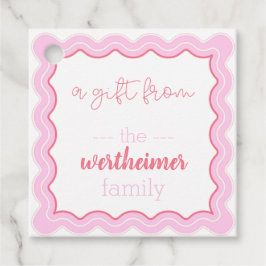 Tags mit rosa Welle Geschenkanhänger