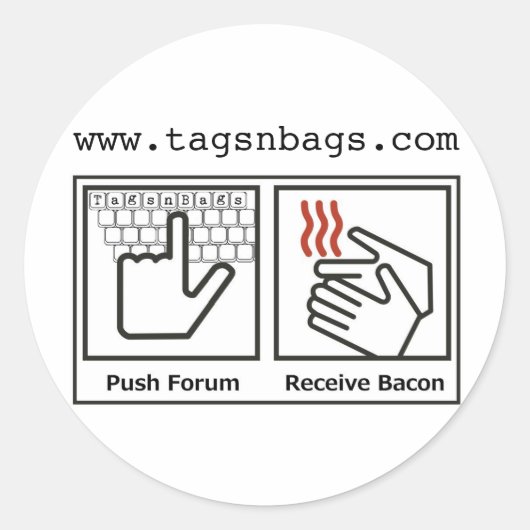 TAGS N BAGS RUNDER AUFKLEBER (Vorderseite)