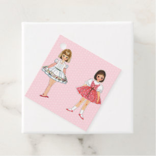 Tags zum Gastgeschenk der Papierpuppe Geschenkanhänger
