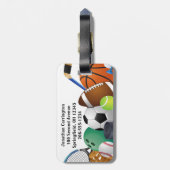 Tags zum Sportdesign Gepäckanhänger (Rückseite vertikal)