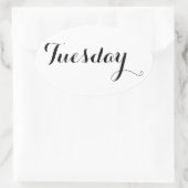 Tagsaufkleber: Dienstag Ovaler Aufkleber (Tasche)