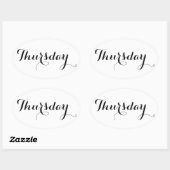 Tagsaufkleber: Donnerstag Ovaler Aufkleber (Blatt)