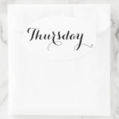 Tagsaufkleber: Donnerstag Ovaler Aufkleber (Tasche)