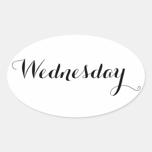 Tagsaufkleber: Mittwoch Ovaler Aufkleber (Vorderseite)