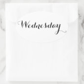 Tagsaufkleber: Mittwoch Ovaler Aufkleber (Tasche)