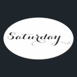 Tagsaufkleber: Samstag Ovaler Aufkleber<br><div class="desc">Genießen Sie die Aufkleber des Bullet Journal am Wochentag in Esperanto. Fühlen Sie sich frei,  um dieses Element mit den Optionen anpassen. Frieden!</div>