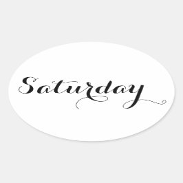 Tagsaufkleber: Samstag Ovaler Aufkleber