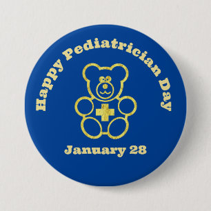Tagschaltfläche Gold Medical Teddy Bear Button