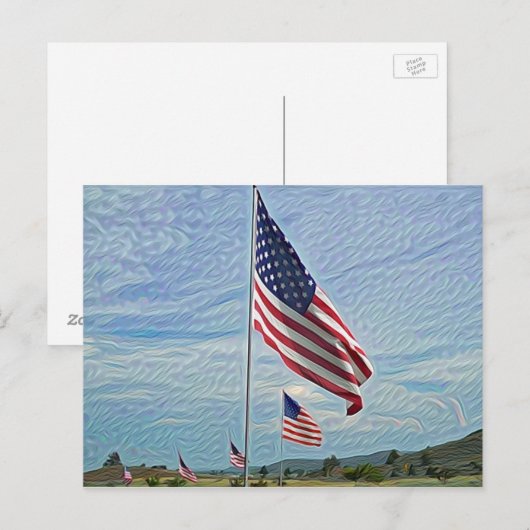 Tagsfahnen Postkarte (Vorne/Hinten)