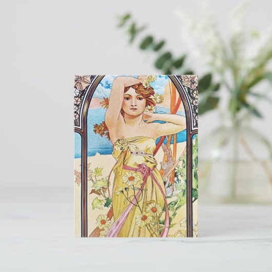 Tagsüber, Alphonse Mucha Postkarte (Stehend Vorderseite)