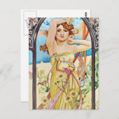 Tagsüber, Alphonse Mucha Postkarte (Vorne/Hinten)