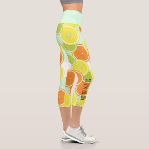Tagsüber drücken - Minze grüne Zitrusfrüchte-Schei Capri Leggings