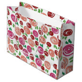 Tagtraum Rosen Große Geschenktüte (Vorderseite Schrägansicht)