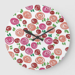 Tagtraum Rosen Große Wanduhr