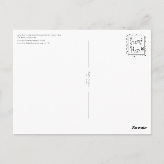 Tagträume bei der Abenddämmerung Postkarte (Rückseite)