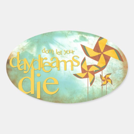 Tagträume Ovaler Aufkleber (Vorderseite)