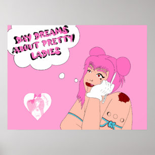 Tagträume von hübschen Damen Poster