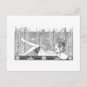 Tagträumerin - Vintage-Bild Postkarte