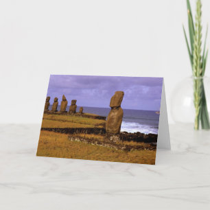 Tahai Platform Moai Statue Abstrakt Ostern Feiertagskarte