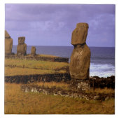 Tahai Platform Moai Statue Abstrakt Ostern Fliese (Vorderseite)