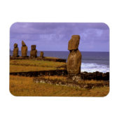 Tahai Platform Moai Statue Abstrakt Ostern Magnet (Horizontal)