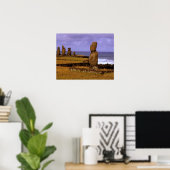 Tahai Platform Moai Statue Abstrakt Ostern Poster (Heimbüro)