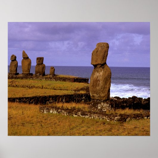 Tahai Platform Moai Statue Abstrakt Ostern Poster (Vorne)