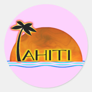 Tahiti-Aufkleber Runder Aufkleber