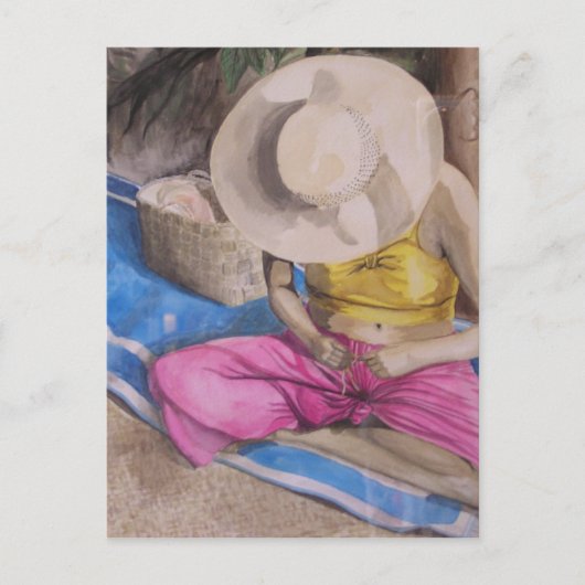 Tahiti Basket Weaver Postkarte (Vorderseite)