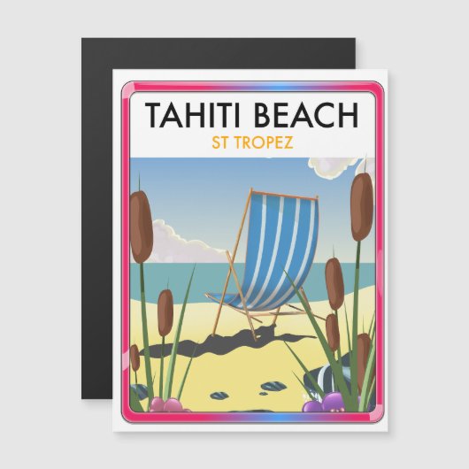 Tahiti Beach st Tropez Magnetkarte (Vorne/Hinten)
