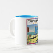 Tahiti Beach st Tropez Zweifarbige Tasse (Vorderseite Links)