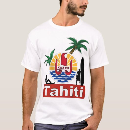 Tahiti-Brandungsentwurf T-Shirt (Vorderseite)