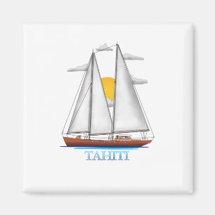 Tahiti Coastal Nautical Sailing Magnet
