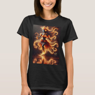 Tahiti eine Frau auf Feuerheber T-Shirt