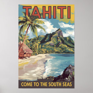 Tahiti Französisch-Polynesien malerische Reise Kun Poster