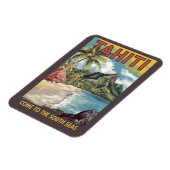 Tahiti Französisch Polynesien Pinellerischer Rundg Magnet (Linke Seite)