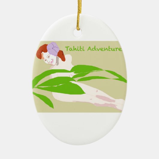 Tahiti-Frau Keramikornament (Vorne)