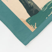 Tahiti Illustration Travel Art Vintag Fleecedecke (Ecke)