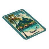 Tahiti Illustration Travel Art Vintag Magnet (Rechte Seite)