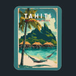 Tahiti Illustration Travel Art Vintag Magnet<br><div class="desc">Tahiti Retrovektor Reise Design. Tahiti ist die größte Insel in Französisch-Polynesien,  dem Südpazifik-Archipel.</div>