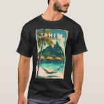 Tahiti Illustration Travel Art Vintag T-Shirt<br><div class="desc">Tahiti Retrovektor Reise Design. Tahiti ist die größte Insel in Französisch-Polynesien,  dem Südpazifik-Archipel.</div>