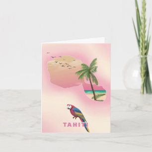 Tahiti illustrierte Reisekarte Poster