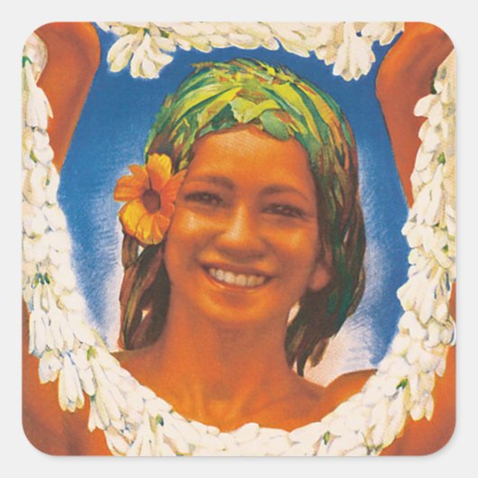 Tahiti ~ La Perle du Pacifique Quadratischer Aufkleber (Vorderseite)