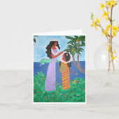 Tahiti-Mädchen Karte (Gelbe Blume)