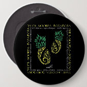 Tahiti Moorea Bora Bora Polynesischer Tattoo Pinea Button (Vorne & Hinten)