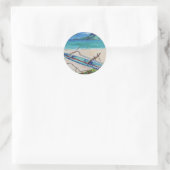 Tahiti Outriggger Runder Aufkleber (Tasche)