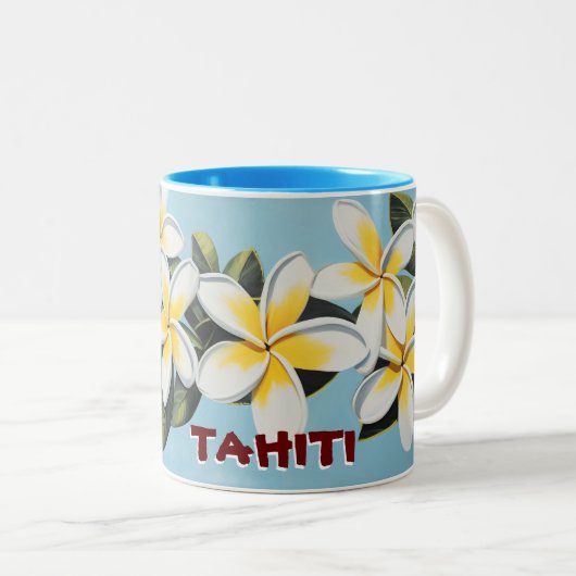 Tahiti Plumeria Zweifarbige Tasse (VorderseiteRechts)